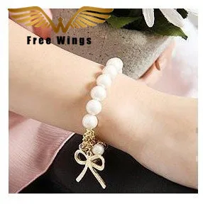 Новые модные браслеты с жемчужными бабочками на цепочке для осени/осени Женские