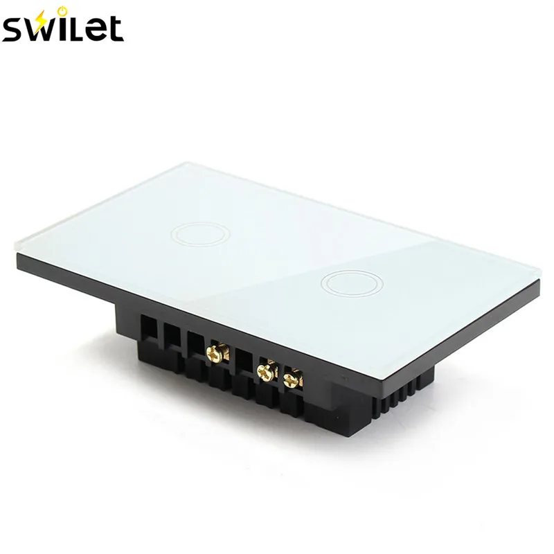 SWILET 120 тип двухсторонний сенсорный выключатель 110 V-240 V кристальная стеклянная панель сенсорный выключатель дистанционное управление светильник светодиодный
