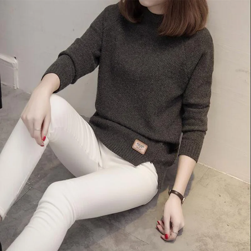 2017 Новый осенне-зимний свитер Женский вязаный кашемировый и длинный рукав