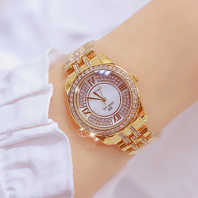 

Hot Sale Women Watches Lady Diamond Stone Dress Watch Gold Silver Stainless Steel Rhineston Wristwatch Female Crystal Watch