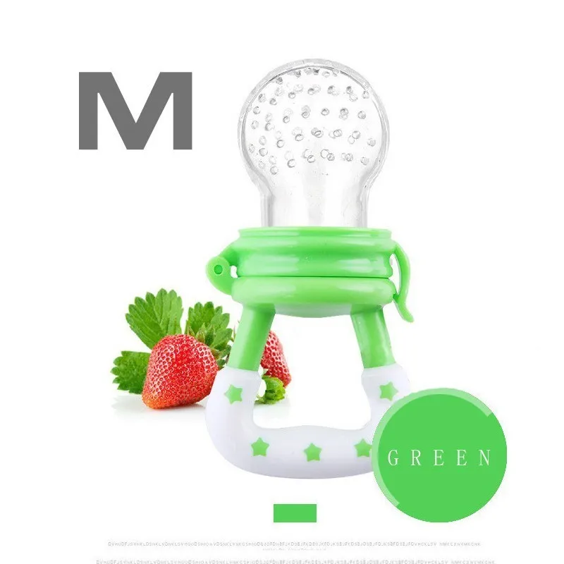Green M Силиконовая детская соска; соска для младенцев; соска для малышей; соска для кормления фруктов - Цвет: Green M