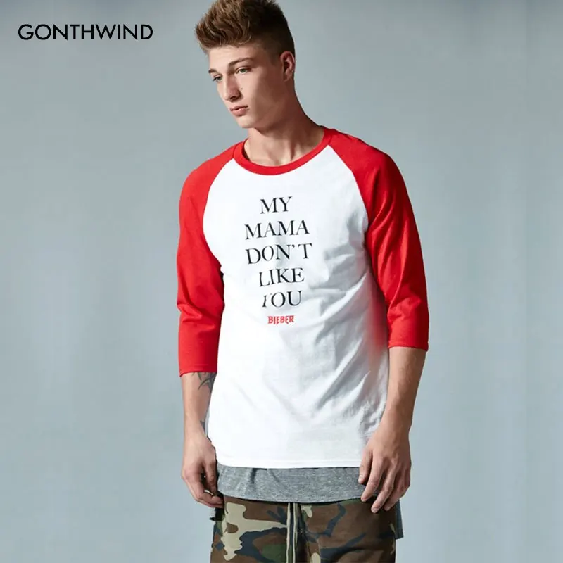 Цель Тур PacSun Майка Джастин Бибер Хип Хоп Скейтборды Реглан Футболки Повседневная