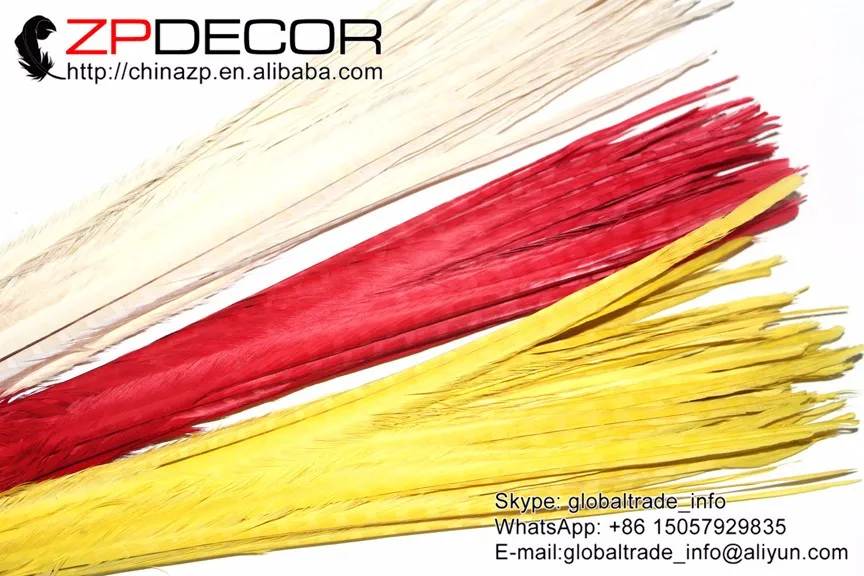 Zpdecor 100 шт./лот 50-55 см(20-22 дюйма) Окрашенный желтый хвост фазана перья Свадебные украшения для дома