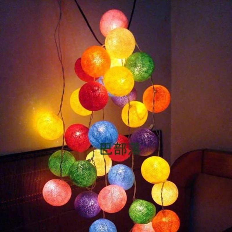 2.5m20 шт Радужный шерстяной шар Рождественская гирлянда свет Новинка освещение