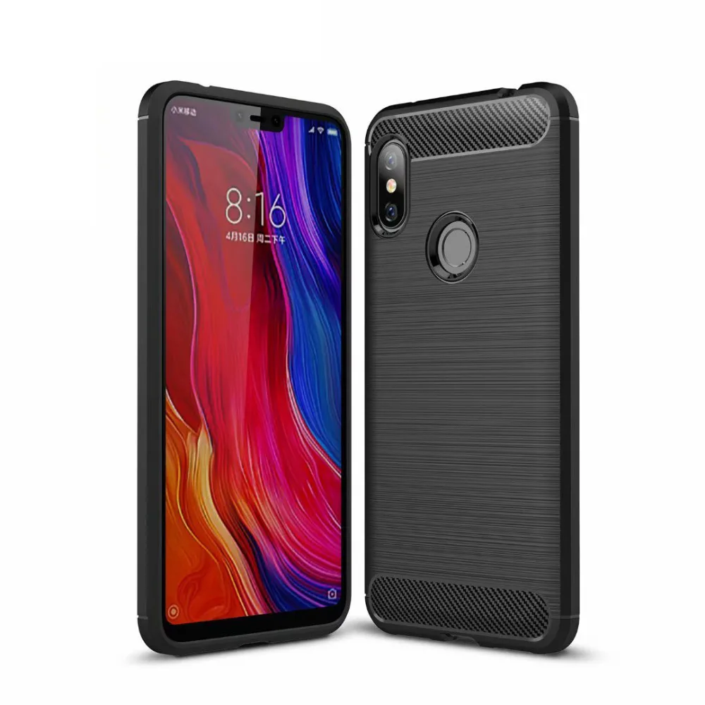 AXBETY или redmi note 6 крышка мода углеродного волокна Ultra Slim защиты телефонные чехлы из