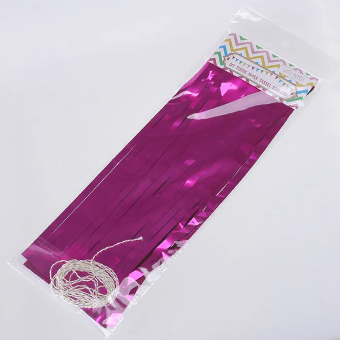 rose red foil tassel 5 шт./пакет 14 дюймов ткани Бумага кисточкой фольга гирлянда набор «сделай сам»; Свадебные украшения гирлянды детского дня рождения вечеринка на день рождения из розового золота - Цвет: rose red foil tassel