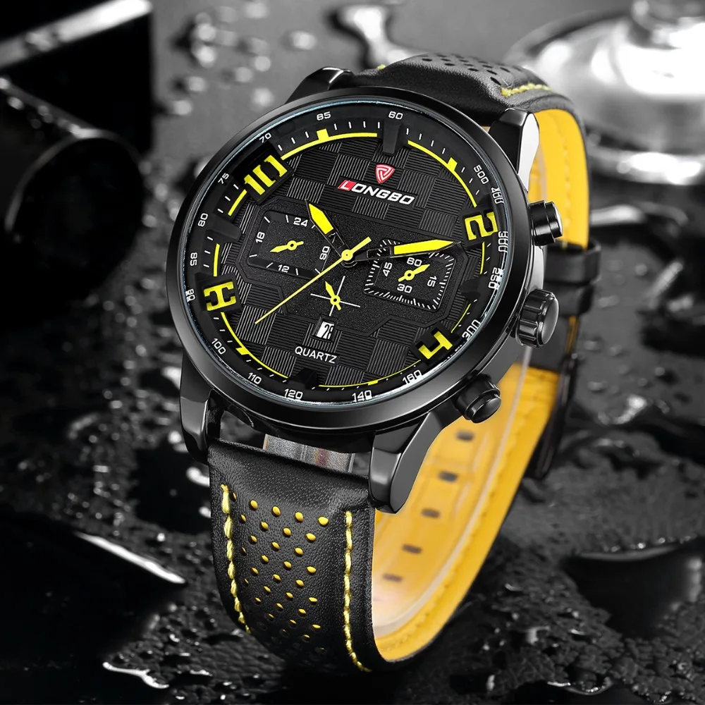Часы наручные LONGBO женские с динамическим циферблатом кожаным ремешком и