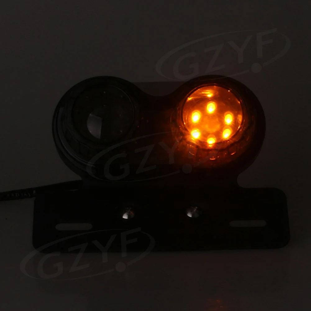 

E-mark Universal Intergrated LED License Number Plate Blinker Turn Signal Brake Tail Light Smoke Lens Tail Lights Lamp