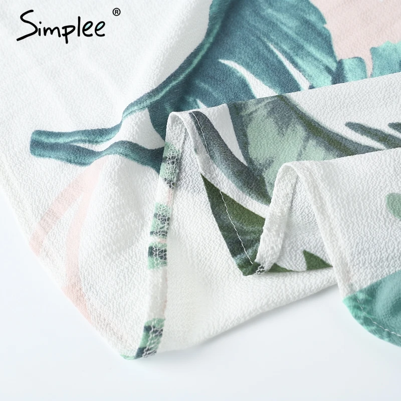 Летнее женское длинное платье Simplee с оборками и принтом макси открытой спиной V