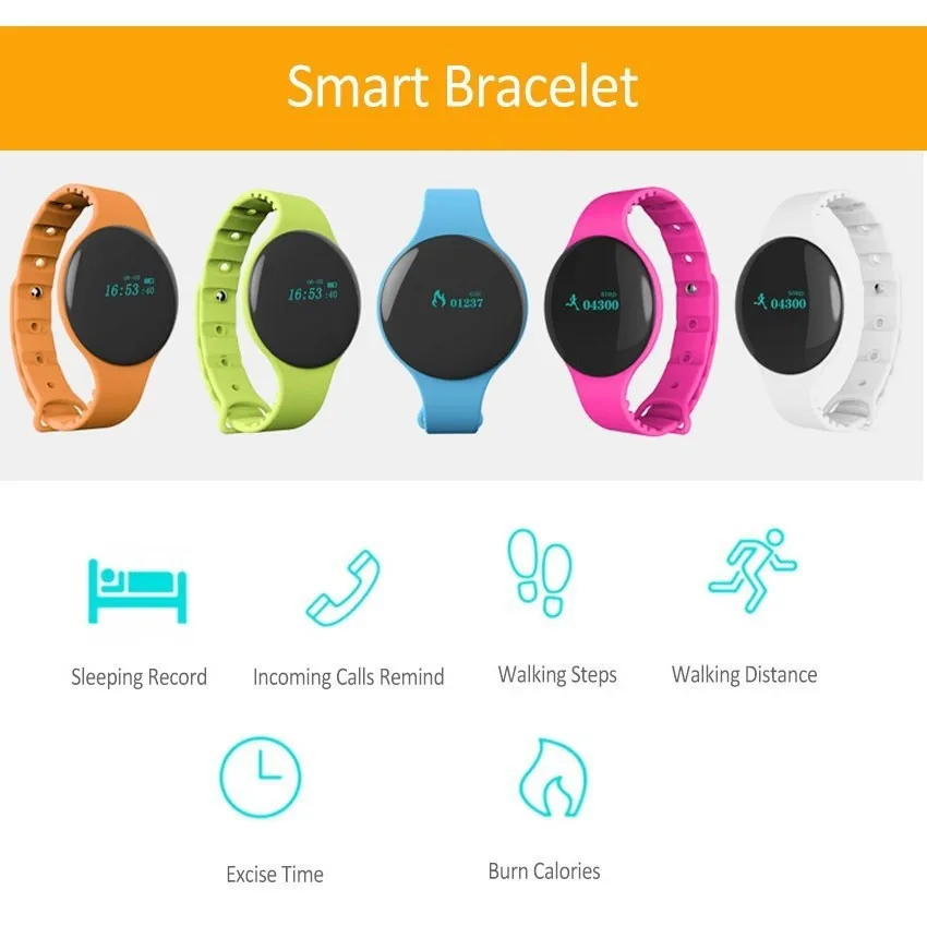 Смарт наручные часы H8 Smartband Водонепроницаемый Bluetooth Smart Браслет Спорт Фитнес
