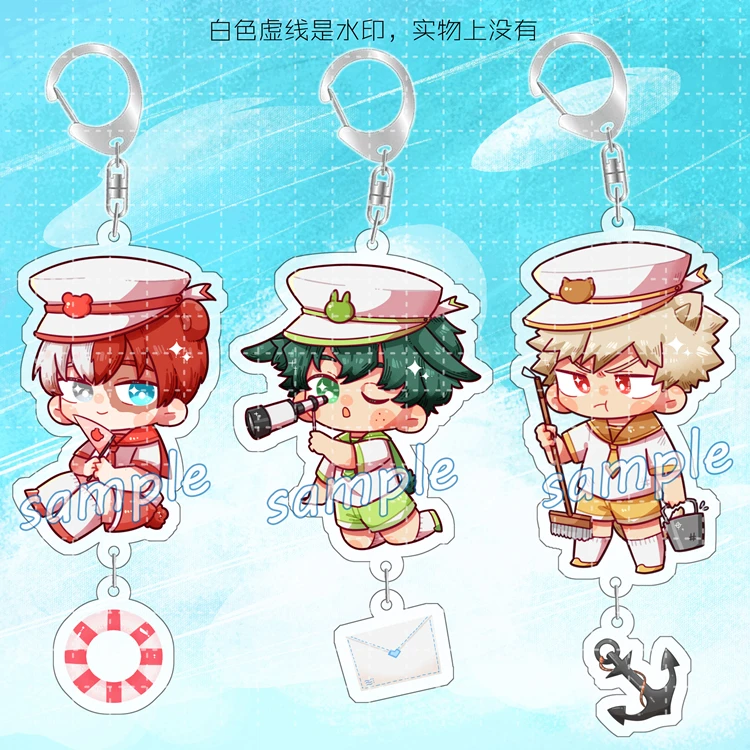 Аниме My Hero academic Midoriya Izuku Bakugou Katsuki Todoroki Shoto костюм моряка брелок косплей акриловая