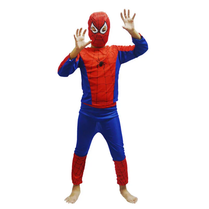 Red spider man Детский карнавальный костюм супергероя, костюм для ролевых игр, вечерние костюмы на Хэллоуин, Супермен, красный человек-паук, Черный Человек-паук, Супермен, Зорро, Бэтмен - Цвет: Red spider man