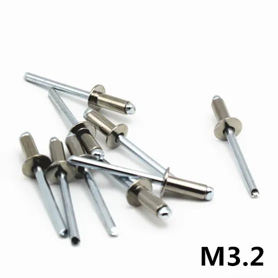 M3.2 GB12618 Mushroon Круглые головки поломки оправки слепой заклепки 304 Нержавеющая сталь