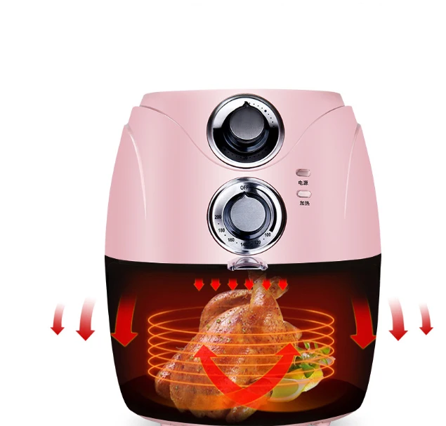 

Intelligent 3.5L Automatic Air Fryer Large Chicken Fish Baker Chips Nuggets Mozzarella Stick Maker Oven NO Smoke Pink Color