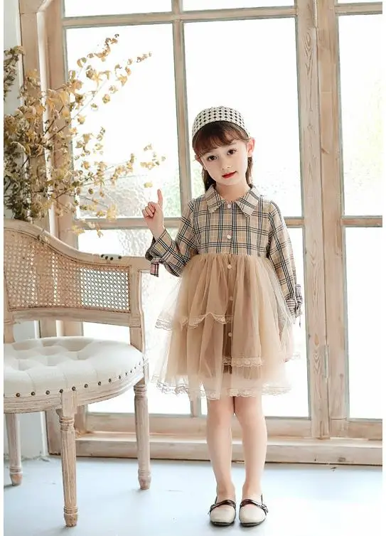 2019 осенние эксклюзивные сетчатые платья для девочек принцесса с накидкой