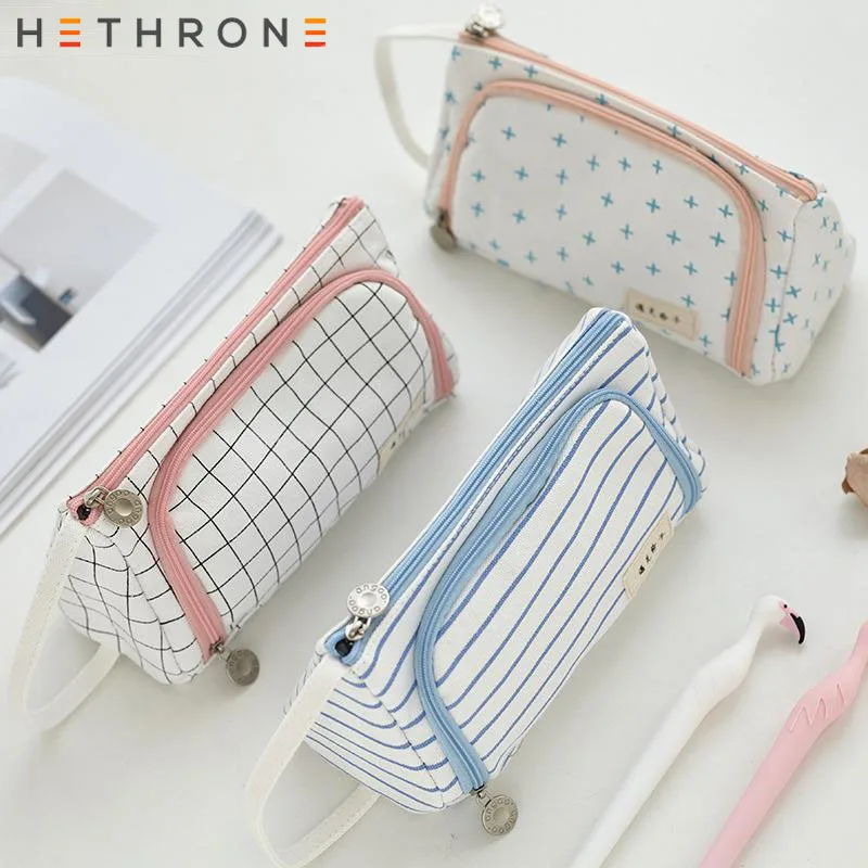 Hethrone Canvas Прекрасный Большой Вместительный Чехол-карандаш милый чехол-карандаш