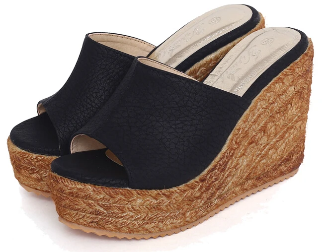 Сандалии женские пляжные на платформе Босоножки с открытым носком танкетка