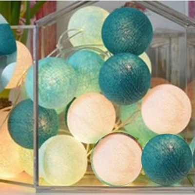 5 tiffany 20 светодиодный 3 м Красочный светодиодный Сказочный светильник с хлопковым шаром, украшение для рождественской елки, свадьбы, дома, вечерние, новогодние, уличные гирлянды - Цвет: 5 tiffany