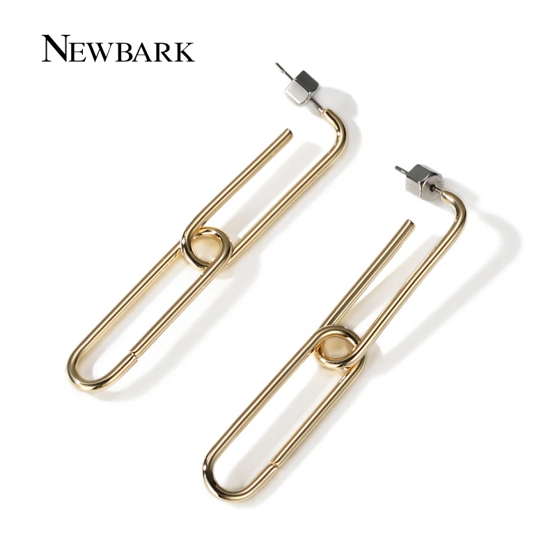 NEWBARK Unique Zircon Earrings Chain Buckle Geometric Retro minimalist Tassel Drop Dangle Temperament Jewelry | Украшения и