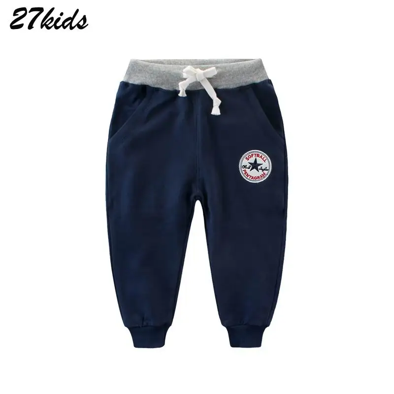 

27kids Cartoon Embroidery toddler boy pants Spring Fall boys harem pants for Kids sweatpants Cotton Children Long Trouser 2-9Yea