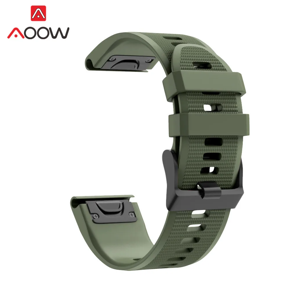Army green 22 мм 26 мм силиконовый ремешок для часов Garmin fenix 3 HR fenix 5X fenix 3HR fenix 5 Plus быстросъемный сменный ремешок для браслета - Цвет ремешка: Army green