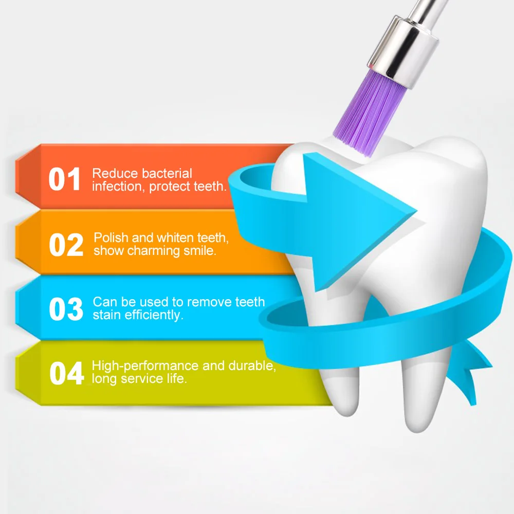 100 шт./коркор. зубная нейлоновая полировальная щетка зубные пятна удалитель пятен