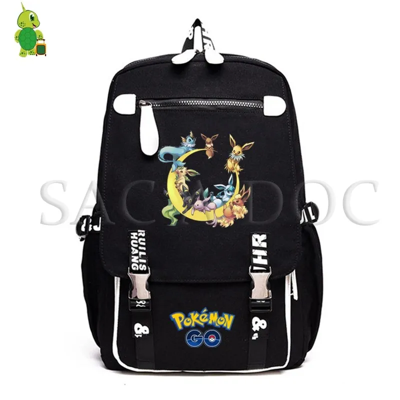 Покемон рюкзак с отражающими вставками Pikachu Eevee школьные сумки для подростков девочек мальчиков ноутбук удобный рюкзак для путешествий Сумки
