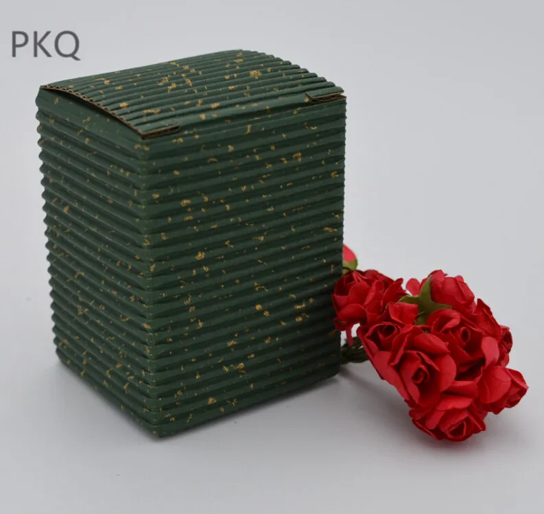 20 шт красный/зеленый гофрированная бумажная коробка коричневый Картон Подарочная коробка Чай/мед упаковочные коробки свадебный сувенир Конфета коробка высокого качества - Цвет: green