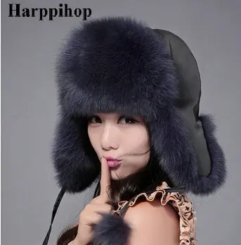 HARPPIHOP меховая шапка, шапка из меха лисы, меховая шапка, разноцветные осенние и зимние шапки, модные шапки-бомберы для женщин и мужчин - Цвет: as picture