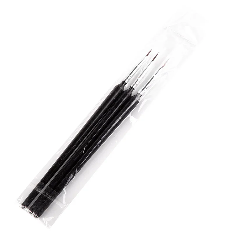 3 Pcs Black Pen LadyMisty 3 шт./компл. черный лак Кисти для маникюра 7/9/11 ММ ультрафиолетовый гель, подводка нажмите с силой так ручка кисточка для дизайна ногтей аксессуары - Цвет: 3 Pcs Black Pen