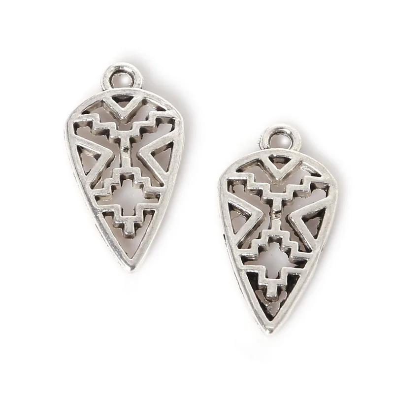 Подвески в форме капель 9 шт. 13х25 мм из сплава цинка античного серебра|charm pendant|diy