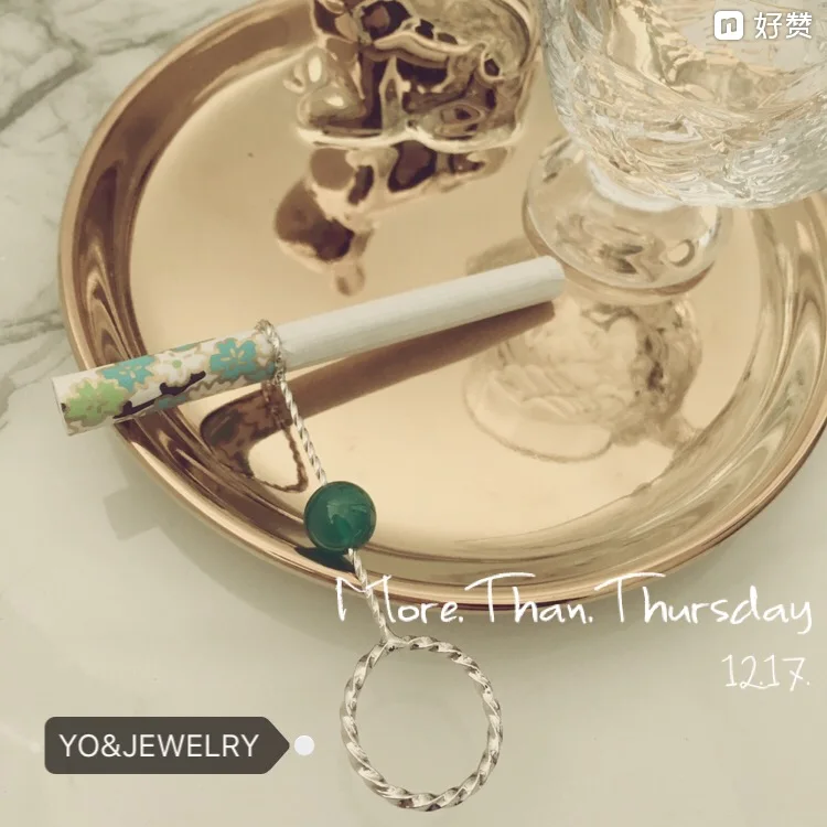 Женский винтажный металлический держатель для сигарет с кольцом из агата