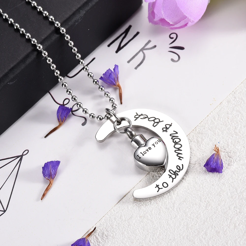 CMJ9497 I Love U To the moon и back кулон кремационной урны из нержавеющей стали ожерелье для