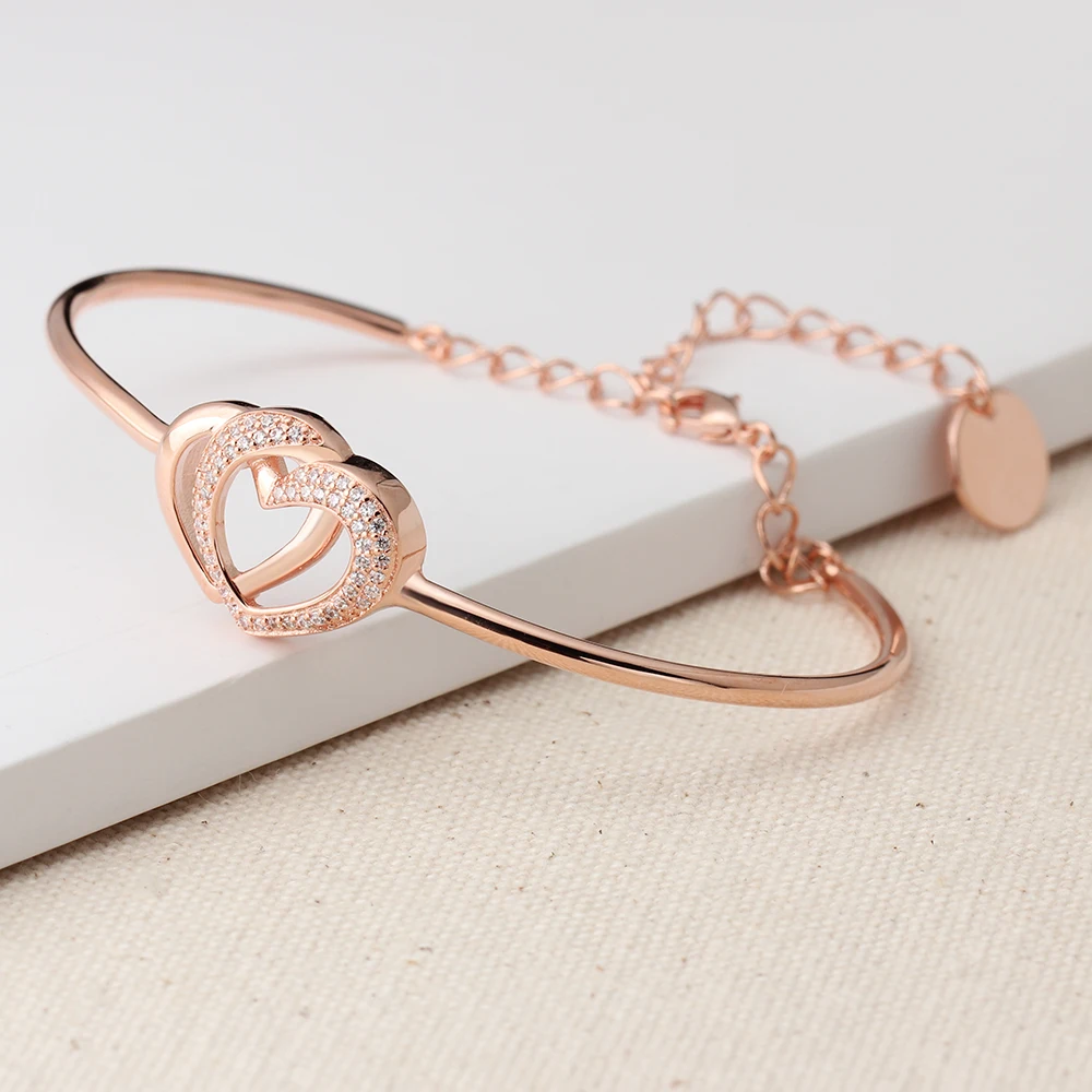 Классический браслет с сердечком цвета розового золота браслеты для женщин