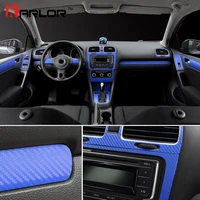 for volkswagen vw golf 6 gti mk6 interior central control panel door handle carbon fiber stickers decals car styling accessories