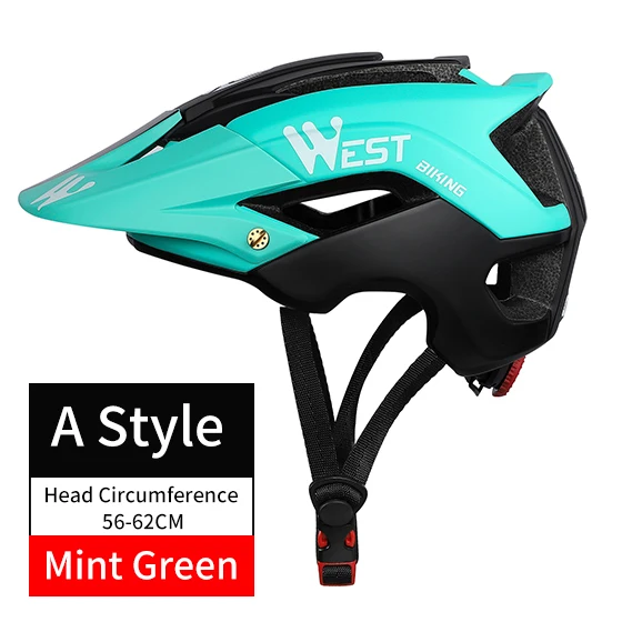 A Style Mint Green WEST BIKING велосипедный шлем Trail XC MTB вездеход велосипедный шлем внедорожный Casco Ciclismo Bicicleta горный велосипед велосипедный шлем - Цвет: A Style Mint Green