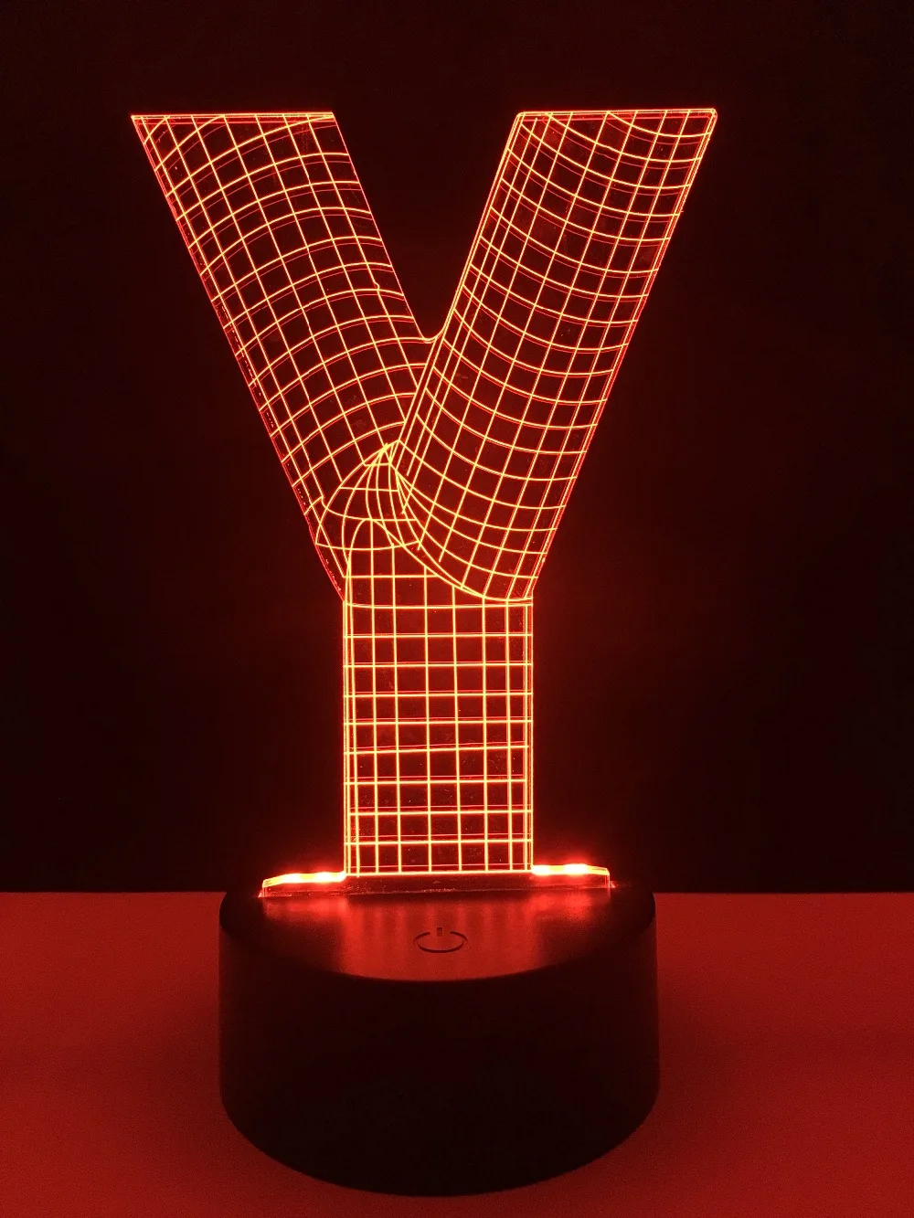 Креативный дизайн Современная 3D лампа Алфавит буквы Y RGB разноцветный фонарик