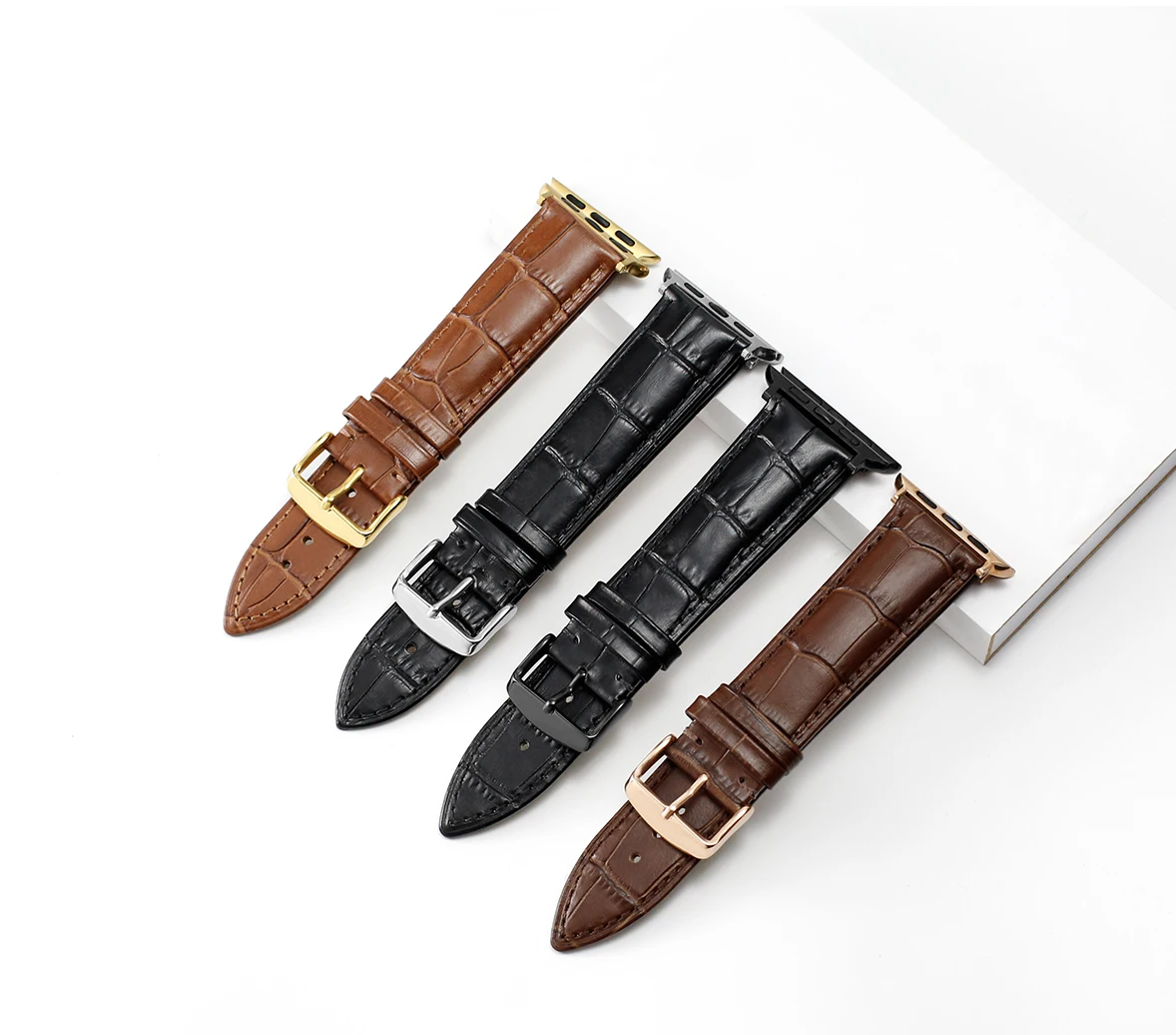Carouse Watch Accessories Calf Genuine Leather Strap For Apple Watch Band 42mm 38mm Series 4/3/2/1 iWatch 44mm 40mm Watchband