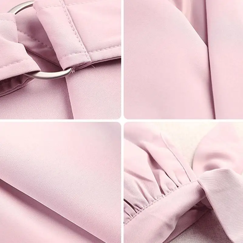 

2019 Spring Windproof Outerwear Women Trench Coats Turn Down Collar Windbreaker Elegant Office Work Long Belt Coat Cardigan D136