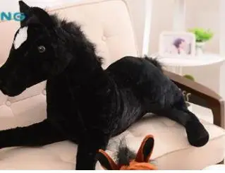 E Имитация животного, 70x40 см, лошадка, плюшевая игрушка, лошадка с куклой, подарок на день рождения - Цвет: E