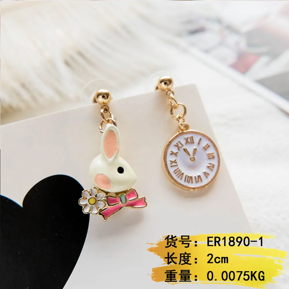 SUKI Cartoon Animal Chicken Enamel Earring Fried Eggs Cute Funny Women Alloy Asymmetric Drop Earrings Novelty Personalized Gifts | Украшения
