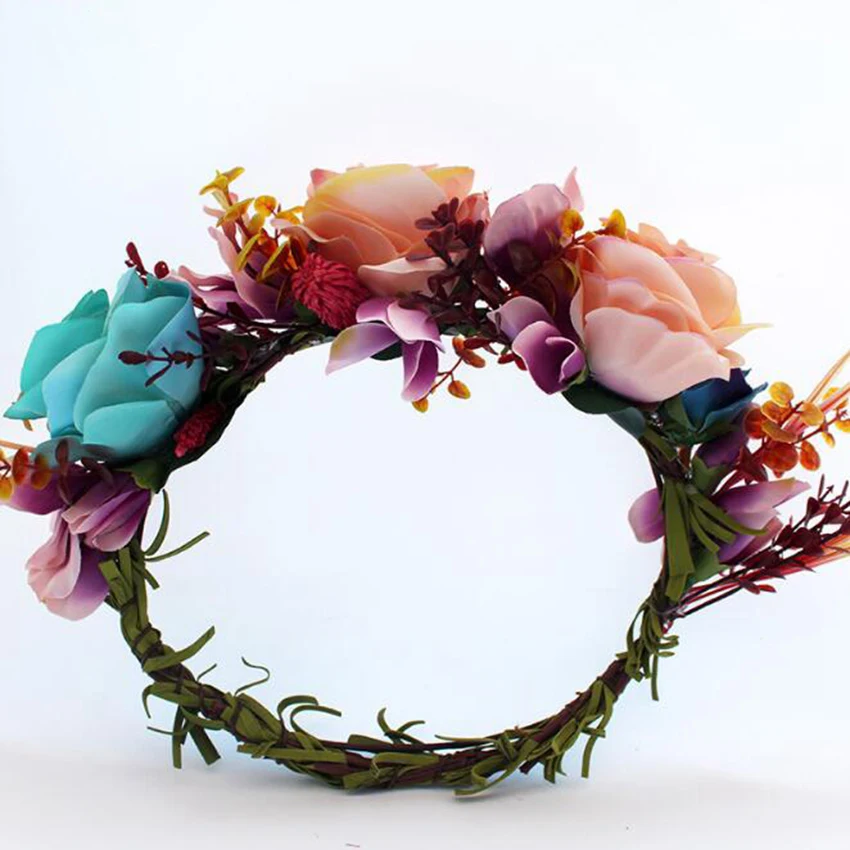 Женский венок для невесты цветной ручной работы свадебной вечеринки гирлянды| |