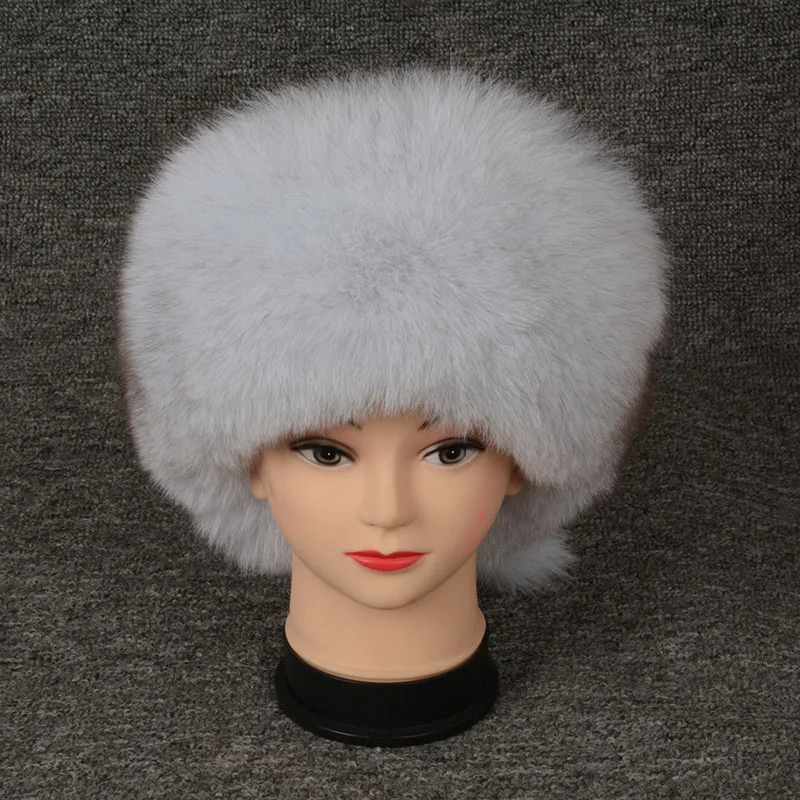 Natural White Jancoco Max натуральным лисьим мехом меховые шапки-бомберы зимние Для женщин теплые высокое качество модные бейсболки новое поступление S7148 - Цвет: Natural White
