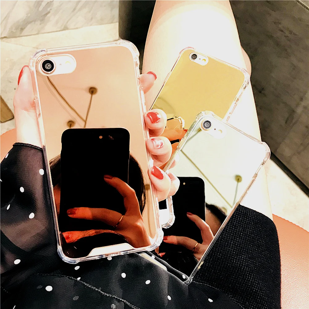 Модное зеркало из розового золота чехол для iPhone x зеркальные Чехлы Роскошный 10 TPU