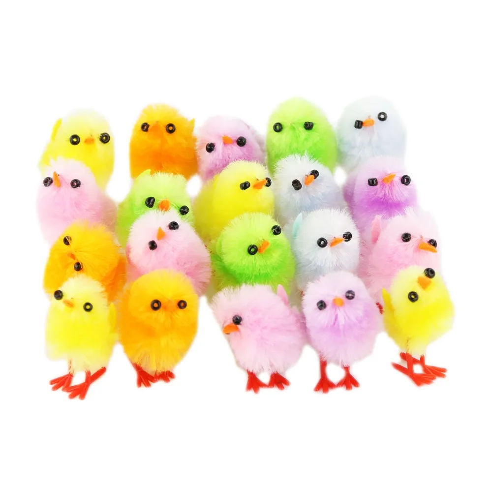 Горячая Распродажа 24 шт./упак. мини цыплята яркая Пасхальная цыпленка с оранжевым