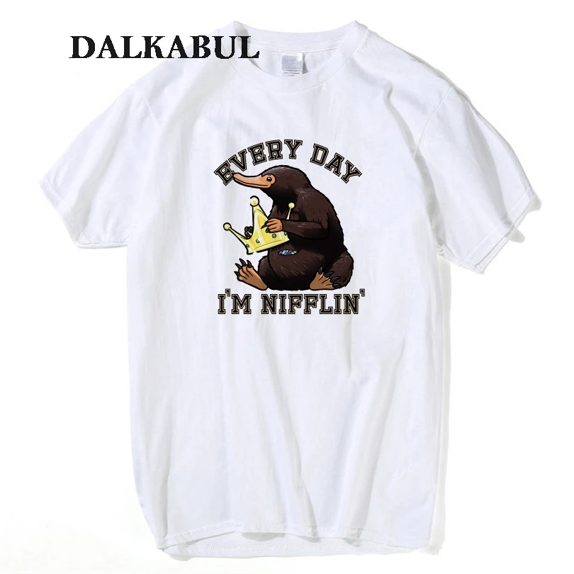 Фантастические звери Повседневная футболка I'm Nifflin модная Niffler король короткий