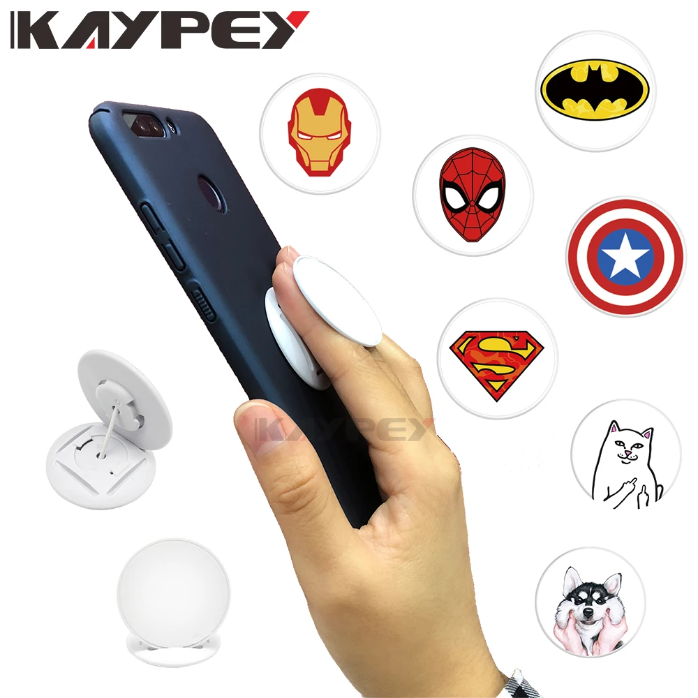 Магнитный держатель телефона с кольцом на палец MARVEL для iPhone XS X samsung настольная подставка 360 милый Бэтмен Железный человек мобильный в виде животного подставка для телефона