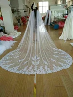white ivory cathedral length cape veil bridal cape cloak lace edge 102w x 120 3 meter long wedding accessory shoulder veil