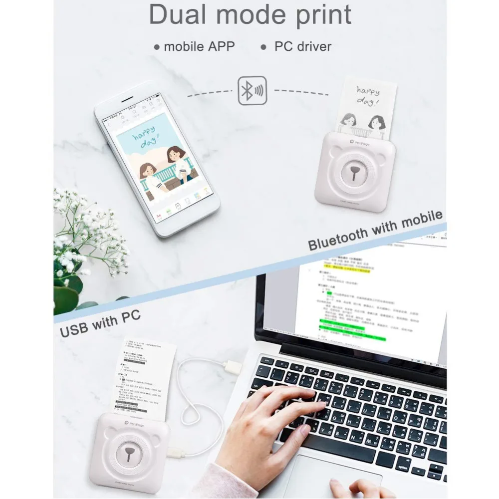 Термальный принтер Bluetooth в принтерах портативный фото Printering мини мобильный