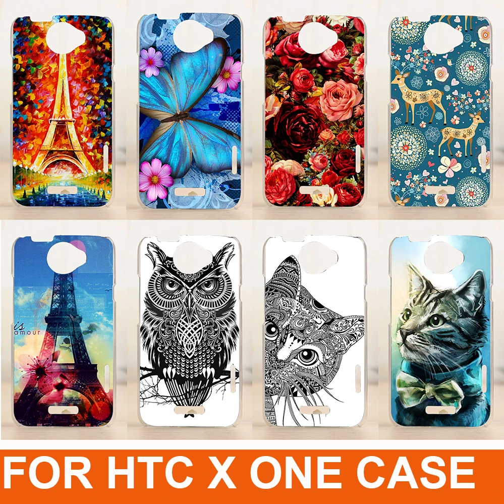 Чехол для задней крышки телефона HTC X One G23 s720e с красочным дизайном животных и цветов, рисованным вручную в 14 вариантах.